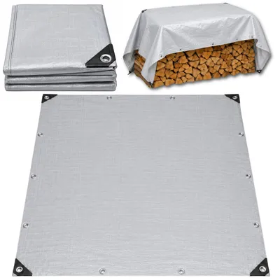 Image de Bâche imperméable renforcée de protection anti-pluie gris 2x4 M
