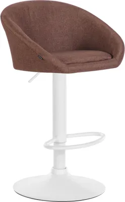 Produktbild von CLP Barhocker Davie Stoff höhenverstellbar und drehbar braun Material Gestell Metall matt weiss