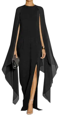 Produktbild von MAYFASEY Damen Elegant High Split Flare Sleeve Formal Evening Gowns Maxi Dress w