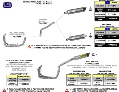 Obrázek produktu pro ARROW Racing přechodové potrubí pro Honda CBR600RR 2009-12, bez katalyzátoru