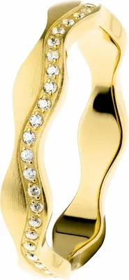 Produktbild von Ernstes Design Damenring Goldfarben, klassisch und stilvoll, mit Ziersteinen