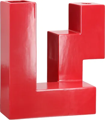 Produktbild von Gilde Kerzenleuchter, Vase, "Patras", Keramik, rot, VE 1, L. 12,5 cm, B. 26 cm, H. 25,6 cm Höhe: 25.60 cm Breite: 26.00 cm Tiefe: 12.50cm 34408