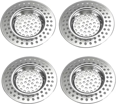 Productafbeelding van Afvoerfilter - 4 Stuks Roestvrijstalen Afvoerfilter - Gootsteenfilter - Doucheafvoerfilter - Haarfilter - Keukenafvoerfilter