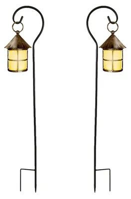 Immagine prodotto di Ganci da giardino Schäferhaken, confezione da 2, in metallo, 74 cm, regolabili, per piante, lanterne, casette per uccelli