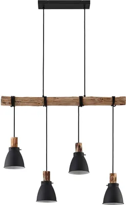 Produktbild von Lindby Hängeleuchte Trebale, E14, Ø 15 cm, 4-flammig, Holz