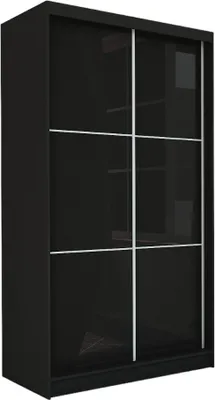 Produktbild von 150 cm Kleiderschrank Vena inklusive 2 Schiebetüren Schwebetürenschrank (Farbe: schwarz, lacobel schwarz)