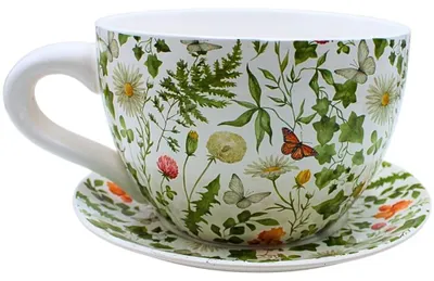 Obrázok produktu pre Veľký kvetináč v tvare formy na pečenie s rúčkou - motív margarét - 34 x 28 x 16 cm