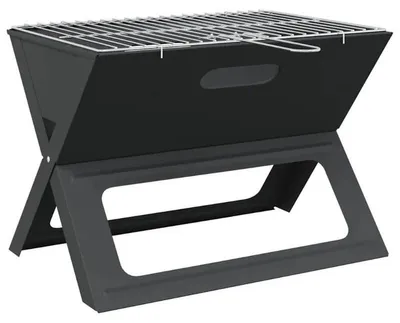 Produktbild von Outdoor Grill - Tragbarer BBQ Grill - Stahl 46 x 31 x 31 cm - Campinggrill für Balkon und Garten - Armeegrün