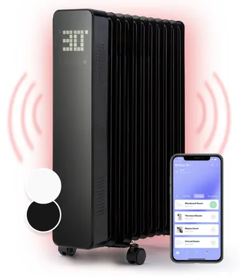 Produktbild von Klarstein Öl Radiatoren, Heizkörper Elektrisch, Leiser Ölradiator 2500 Watt, Mobiler Elektro Radiatoren, Heizkörper mit Thermostat & Wifi/App, Freistehender Öl Radiator Energiesparend, Oil Heater