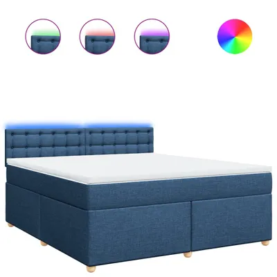 Produktbild von Boxspringbett mit Matratze Blau 180x200 cm Stoff