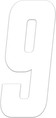 Produktbild von Sticker Rennnummer für Moto Cross "9", Weiß 15 cm