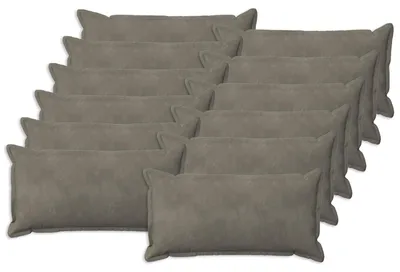 Immagine prodotto di vidaXL Cuscini con imbottitura, modello HOUTEN, 12 pezzi, grigio chiaro, in velluto