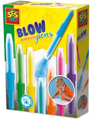 Produktbild von SES Creative Blow airbrush pens, Marker airbrush, 5 Jahr(e), Blau, Grün, Orange, Pink, Violett, Türkis, Gelb, 7 Stück(e)