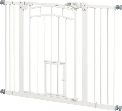 Produktbild von Treppenschutzgitter Hundeschutzgitter, automatisches Schließen, Einhandbedienung,100 cm x 4 cm x 76 cm, Weiß