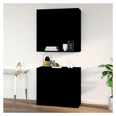 Produktbild von Schränke & Aufbewahrung - Hängeschrank Schwarz 80x33x80 cm aus Holzwerkstoff