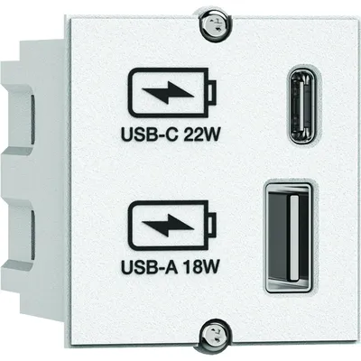 Produktbild von Bachmann 917.2271 - USB A/C 22Watt Charger CM weiss