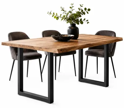 Obrázek produktu pro Mucola rám stolu sada 2 ližin stolu ocelová základna stolu nohy stolu ližinový rám průmyslový design - černá 30x43 cm
