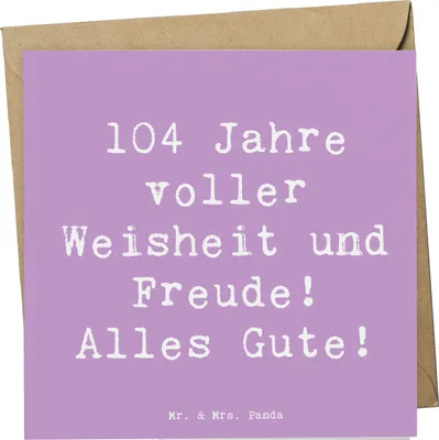 Produktbild von Mr. & Mrs. Panda Grußkarte Spruch 104. Geburtstag - Lavendeltraum - Geschenk, Meilenstein, Geburtstagsgeschenk, Happy Birthday, liebevoll gestaltet, Glückwunschkarte