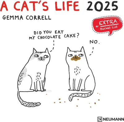 Produktbild von A Cat's Life 2025 - Wand-Kalender - Broschüren-Kalender - 30x30 - 30x60 geöffnet - Katzen - Cartoon