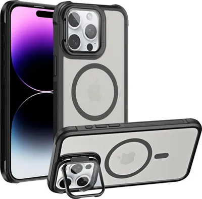 Image de Étui de protection pour iPhone 14 Pro Étui compatible avec MagSafe appareil photo pliable protection verre béquille