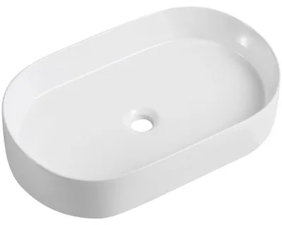 Productafbeelding van CERANO - Keramische wastafel Federico - voor opbouw - wit, glanzend - 60x38 cm