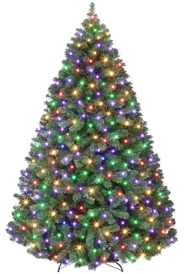 Zdjęcie produktu dla Choinka Sztuczna 150 cm (4.5FT) Naturalna Zieleń Gęsta z z oświetleniem LED – Montaż Zawiasowy, Stojak Metalowy