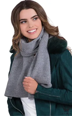 Produktbild von Kamea Szalik-02 Damen Wollschal Silberfarben Warm Winter