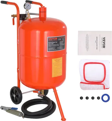 Image de Sableuse mobile 75,7 L sableuse env. 244 cm de tuyau de travail sableuse 60-110 PSI pression de travail idéale pour enlever la rouille, la peinture, les taches et polir de grandes surfaces