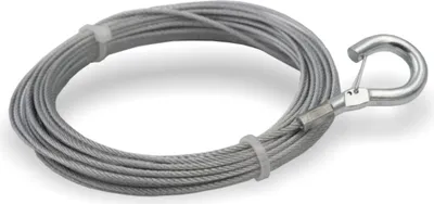 Produktbild von Drahtseil Ø 1,5 mm, 7x7, mit Haken mit Sicherheitsdrahtbügel , Stahl verzinkt | Länge 3000 mm