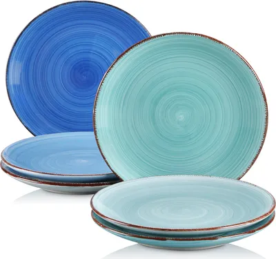 Image de Assiette à gâteaux Faïence, vancasso BONITA 6 pièces assiette plate, Ø 18,8 cm Assiette à pâtes Assiette à dessert Set