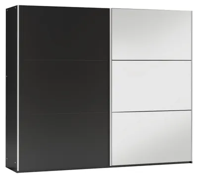 Produktbild von Masseno Schiebetürenschrank IVERN 250/215/65 cm 2-türig mit Spiegel Schwarz