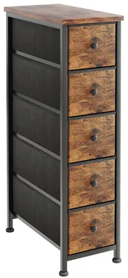 Immagine prodotto di Comodino vintage con 5 cassetti, ideale per soggiorno e camera da letto
