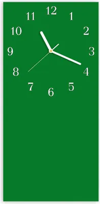 Produktbild von Wanduhr aus Glas mit Motiv Grüner Hintergrund II- 30 x 60 cm - inkl. Aufhängesystem