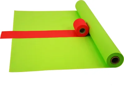 Produktbild von Sensalux Kombi-Set 1 Tischdeckenrolle 1,18m x 25m apfelgrün + Tischläufer 15cm rot
