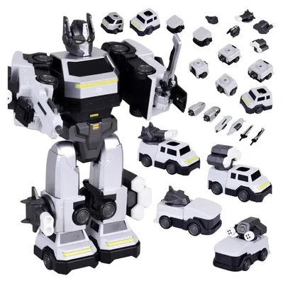 Obrázok produktu pre Magnetický robot Transformer 2v1, strieborný Jokomisiada
