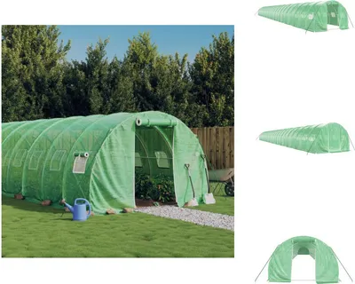 Obrázok produktu pre vidaXL Skleník s oceľovým rámom zelený 72 m² 24x3x2 m - Skleníky