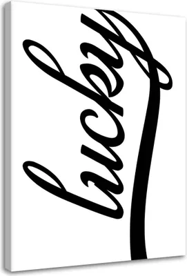 Produktbild von Leinwandbild glücklich auf weißem hintergrund 60x90 cm Feeby grau wandbild bereit zum aufhängen