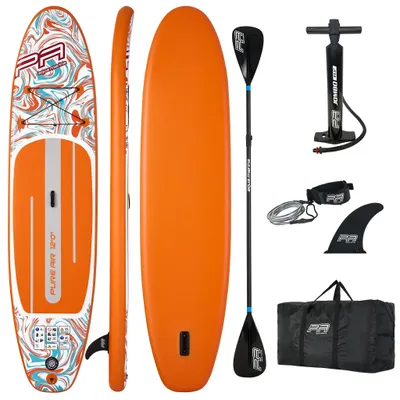 Obrázok produktu pre Aqua Marina Pure Air Coast SUP doska 12'0" (366 cm) nafukovacia - kompletná sada s pádlom a pumpou - oranžová/modrá