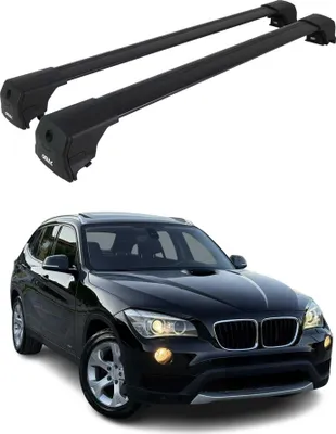 Image de Barres de toit transversales pour BMW X1 E84 2009-2015 Aluminium Noir ABE
