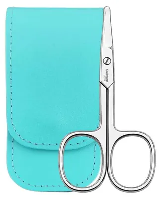 Produktbild von Baby Nagelschere Solingen mit abgerundeten Spitzen & Echtleder-Etui – Kindernagelschere für Babys und Kleinkinder – präzise Nagelpflege Türkis
