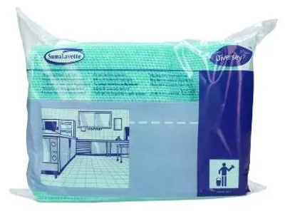 Produktbild von Suma Lavette Reinigungstücher, grün, Wisch- und Spültuch, waschbar | Packung (25 Tücher)