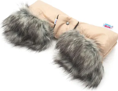 Obrázok produktu pre Rukávník na kočiar 2v1 New Baby s kožušinkou latte
