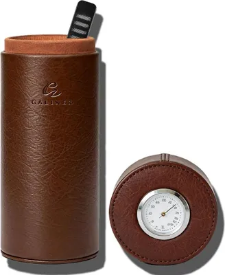 Produktbild von Zigarrenetui, Zedernholz, Lederkonstruktion, Braun