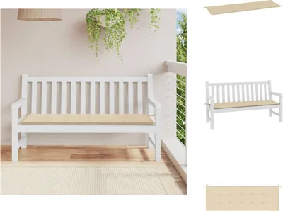 Obrázok produktu pre vidaXL Vankúš na záhradnú lavičku béžový 150x50x3 cm Oxfordská tkanina - Vankúš na sedenie
