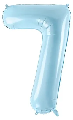 Image de Ballon numéro 7, 86cm, bleu clair