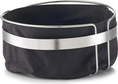 Immagine prodotto di Cestino da portata Zeller, metallo/tessuto, 21,5x11 cm, argento/nero