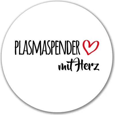 Produktbild von Huuraa Aufkleber Plasmaspender mit Herz 10cm rund Sticker Geschenkidee