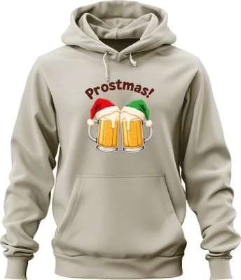 Produktbild von Prostmas Bierkrug Bier Weihnachten lustig Geschenk Party Vintage Uni Hoodie Kapuzenpullover, Natur, L