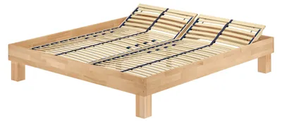 Produktbild von Kingsize Doppelbett 200x200 Buche geölt Holzbett mit wählbarem Zubehör  V-60.87-20Federholzrahmen inkl.