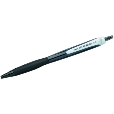 Produktbild von Uni-Ball Jetstream UniBall, Anklippbarer versenkbarer Stift, Schwarz, Weiß, Schwarz, 1 mm, Beidhändig, CE